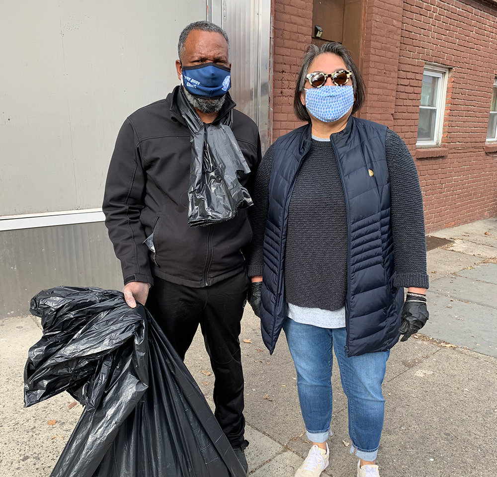 City Council members Anthony Grice and Ramona Monteverde participated in the cleanup.